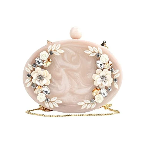 Marma Elegant Floral Resin Clutch Bag