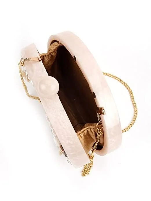 Marma Elegant Floral Resin Clutch Bag
