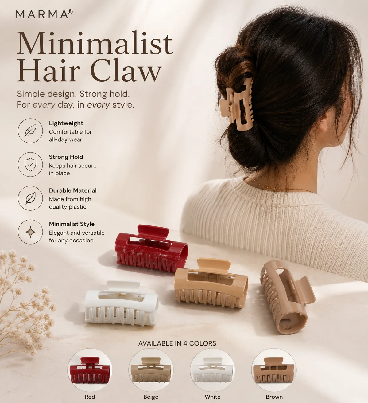 Minimalist Rectangular Hair Claw