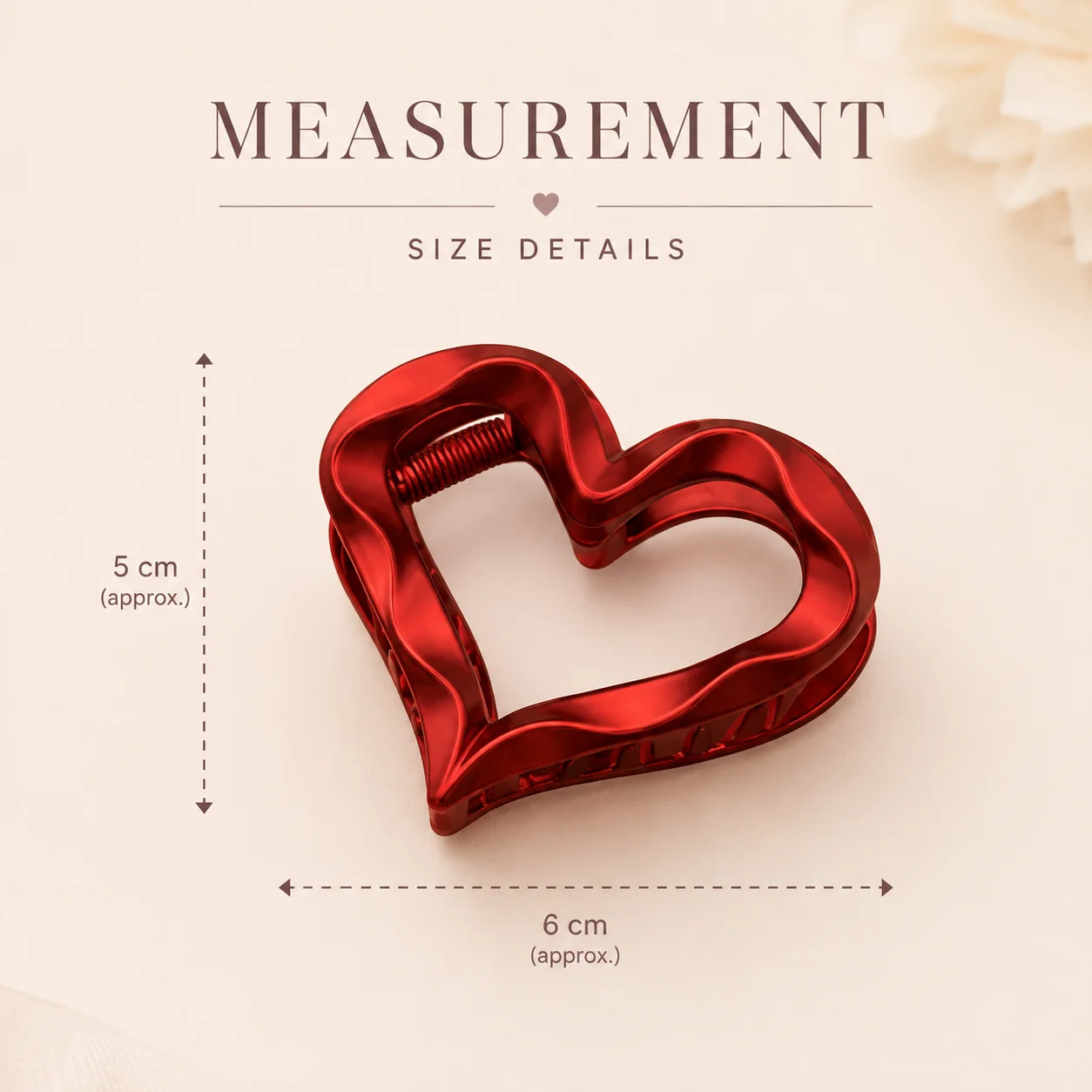 Heart Metallic Hair Claw Clip - Pack of 2