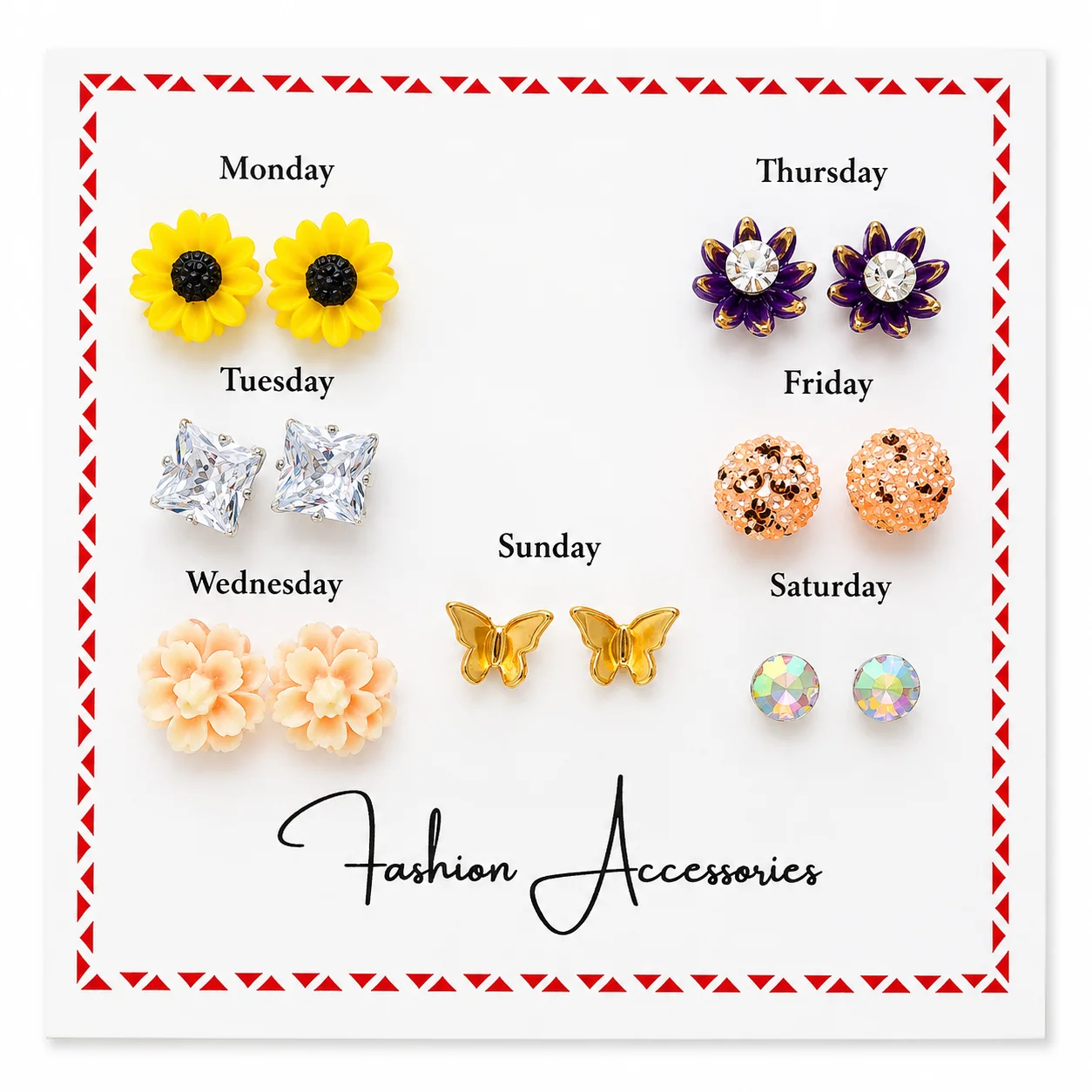 7 Days of Fashion Earrings Set (Any1/6)