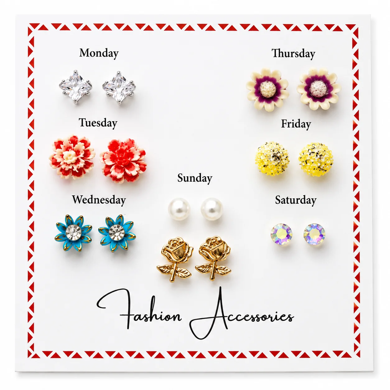 7 Days of Fashion Earrings Set (Any1/6)