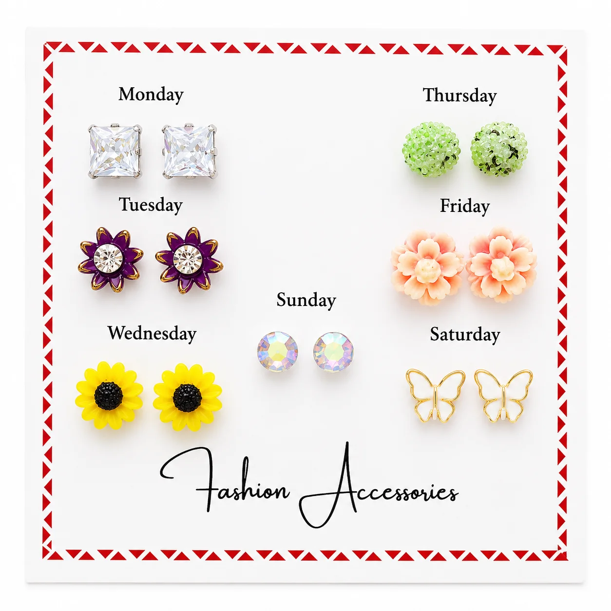 7 Days of Fashion Earrings Set (Any1/6)