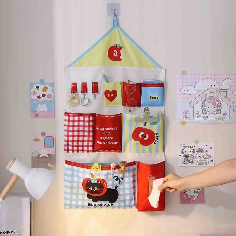 Wall Hanging Storage Organizer with Tissue Holder