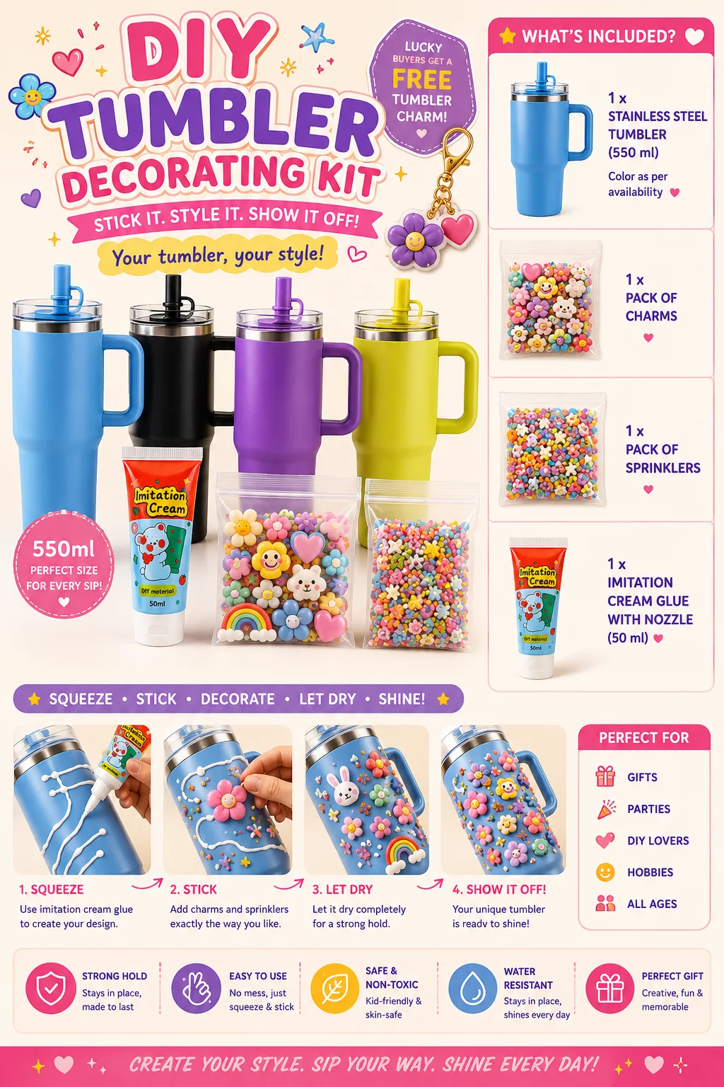 Deco Dream DIY Tumbler Decorating Kit