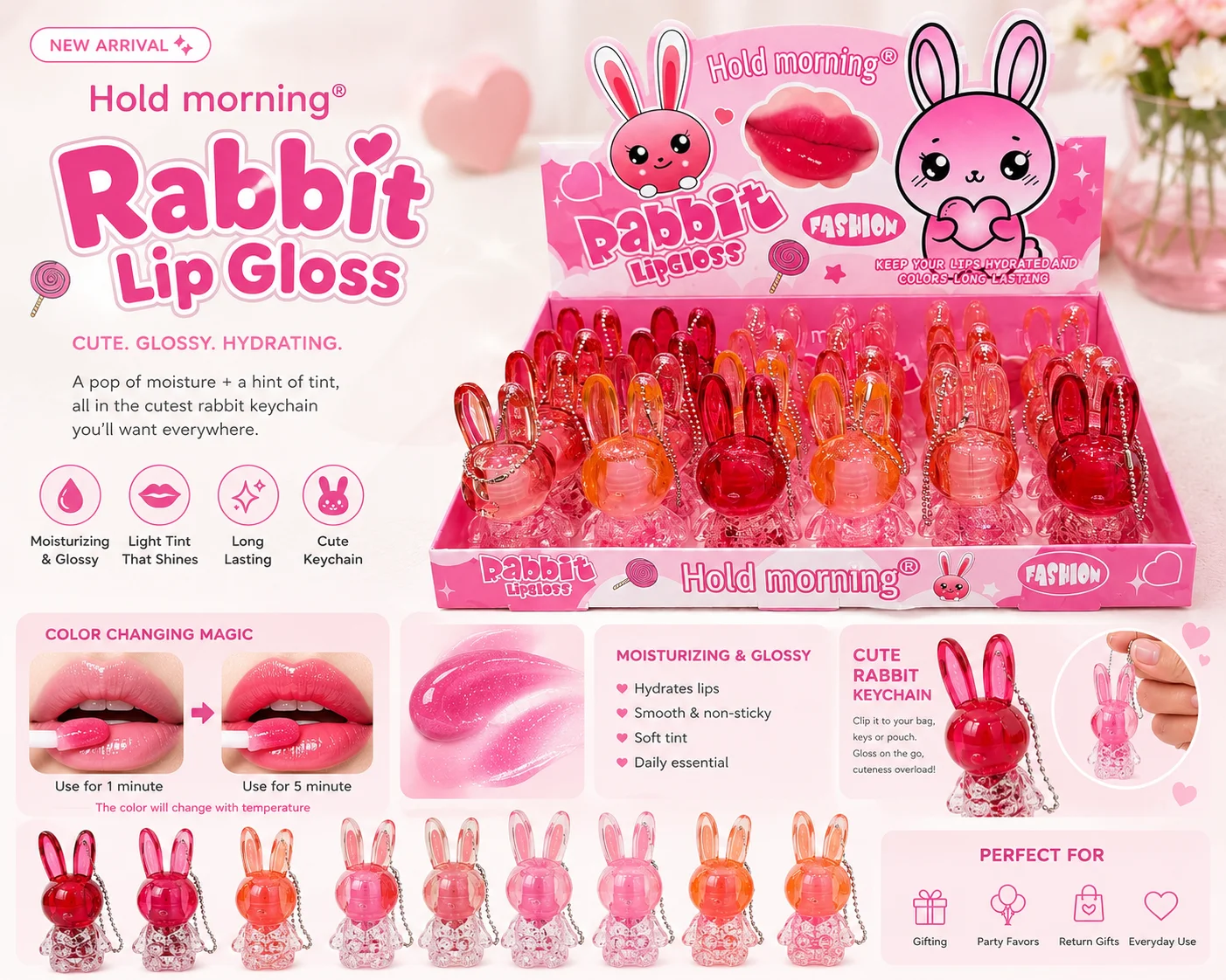 Hold Morning Rabbit Color Changing Lip Gloss (Any 1)