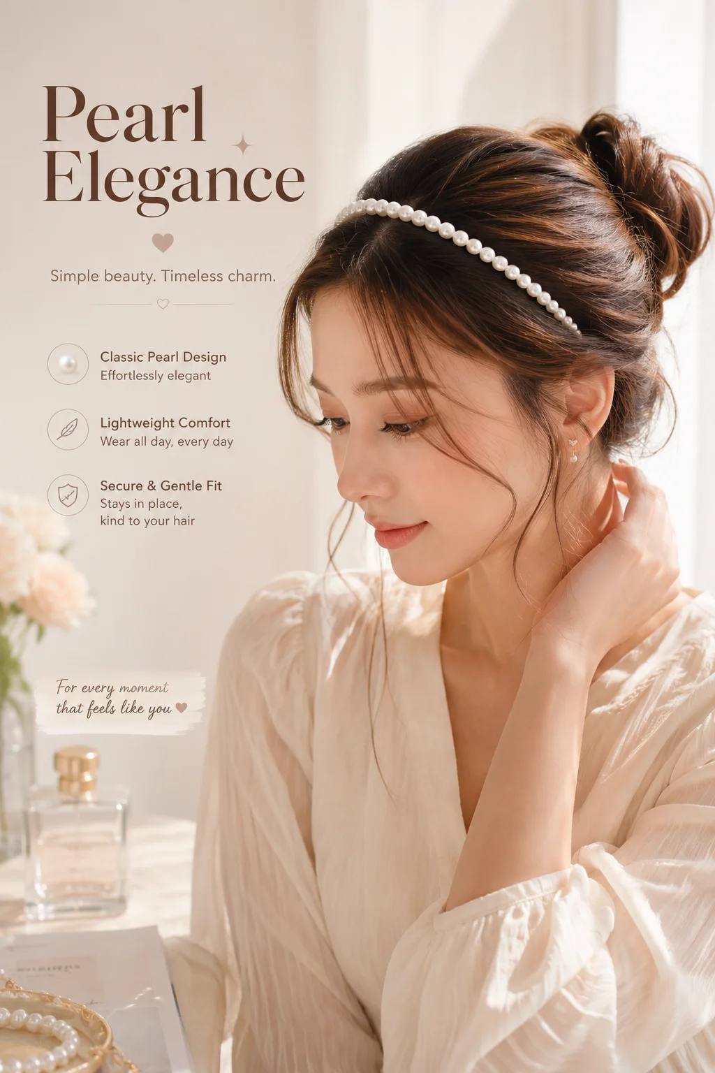Elegant Pearl Acrylic Hair Band