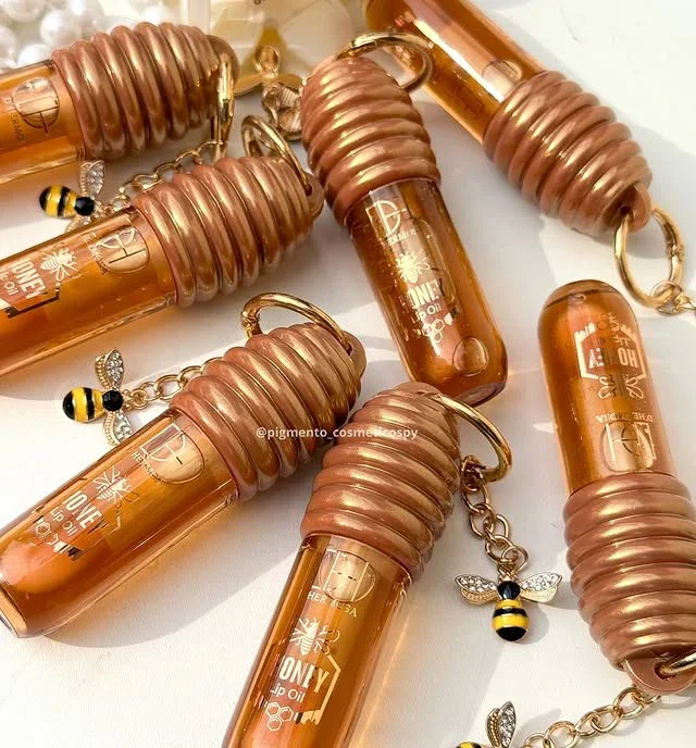 Honey Lip Oil with Bee Charm Keychain