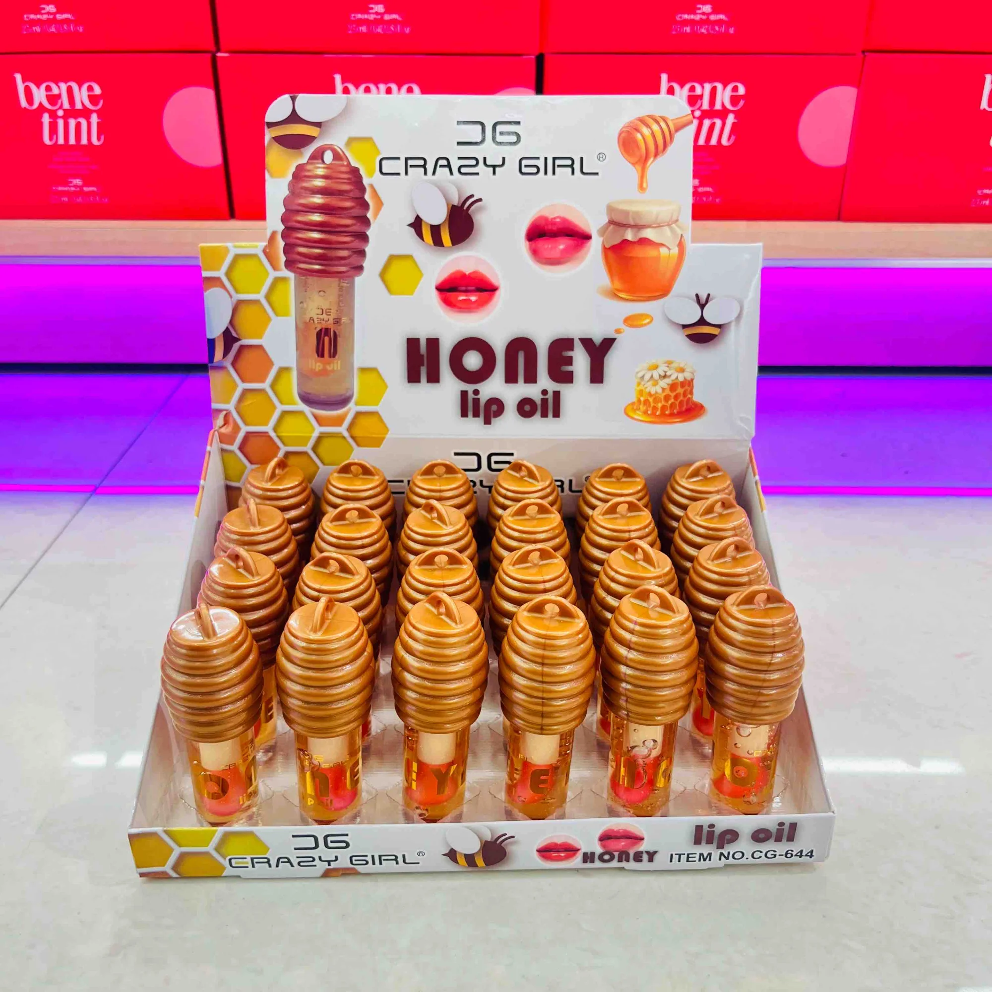 Honey Lip Oil with Bee Charm Keychain